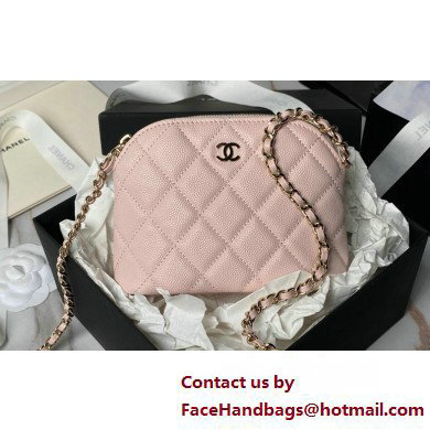 Chanel Grained Calfskin & Gold-Tone Metal Clutch with Chain Bag AP4000 Pink 2025